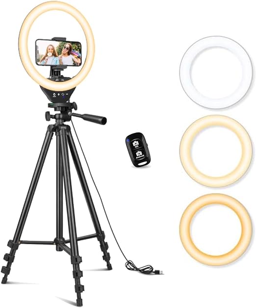 10" Ring Light with 50" Retractable Tripod