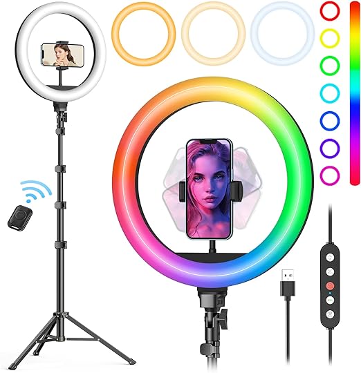 10" Selfie Ring Light with 72" Tripod 38 Colors