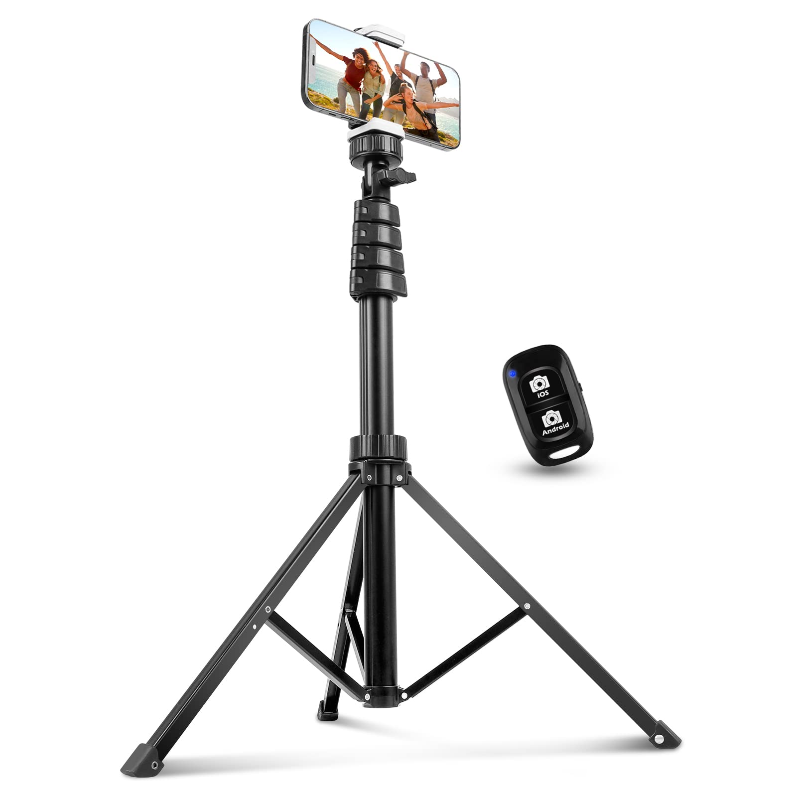 Camera and cell phone tripod with wireless remote control