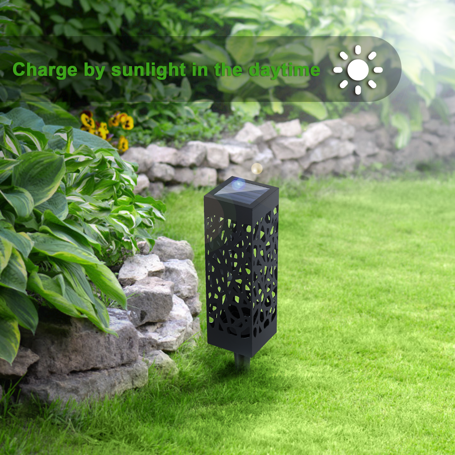 4 Pcs LED Solar Garden Ground Lights Sensor Light Patio Lawn Lamp Waterproof