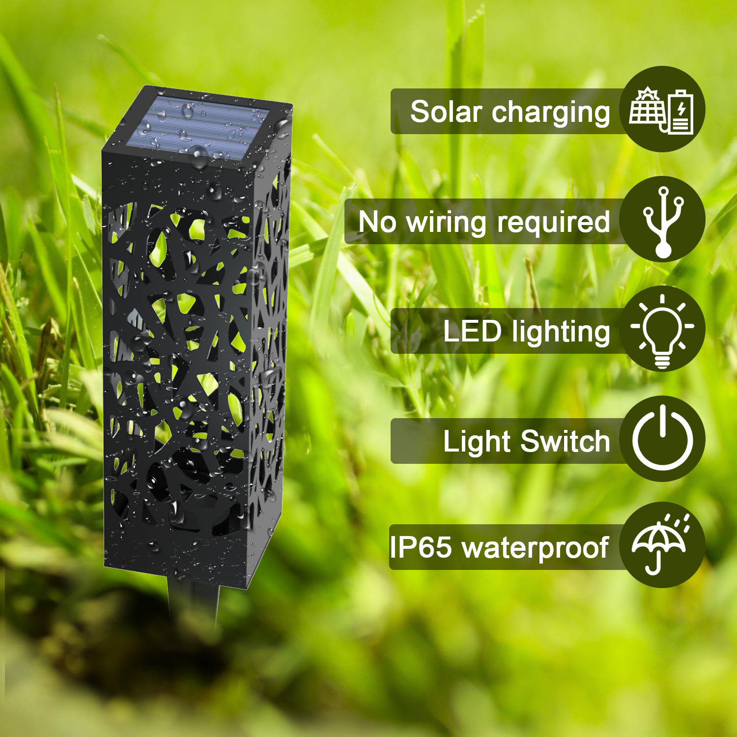 4 Pcs LED Solar Garden Ground Lights Sensor Light Patio Lawn Lamp Waterproof
